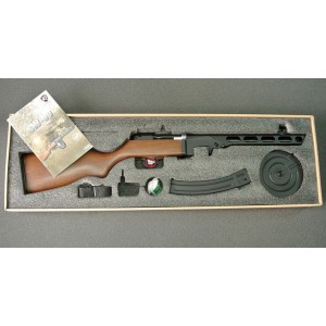 Модель пистолета-пулемета ППШ (PPSH SNOW WOLF AEG EBB) с двумя магазинами, металл, пластик под дерево, имитация отдачи (SW-09)